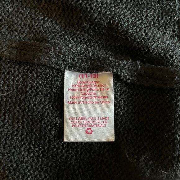 No Boundaries Hooded Sweater Black/Neutral Size Large 11/13 - Picture 8 of 8